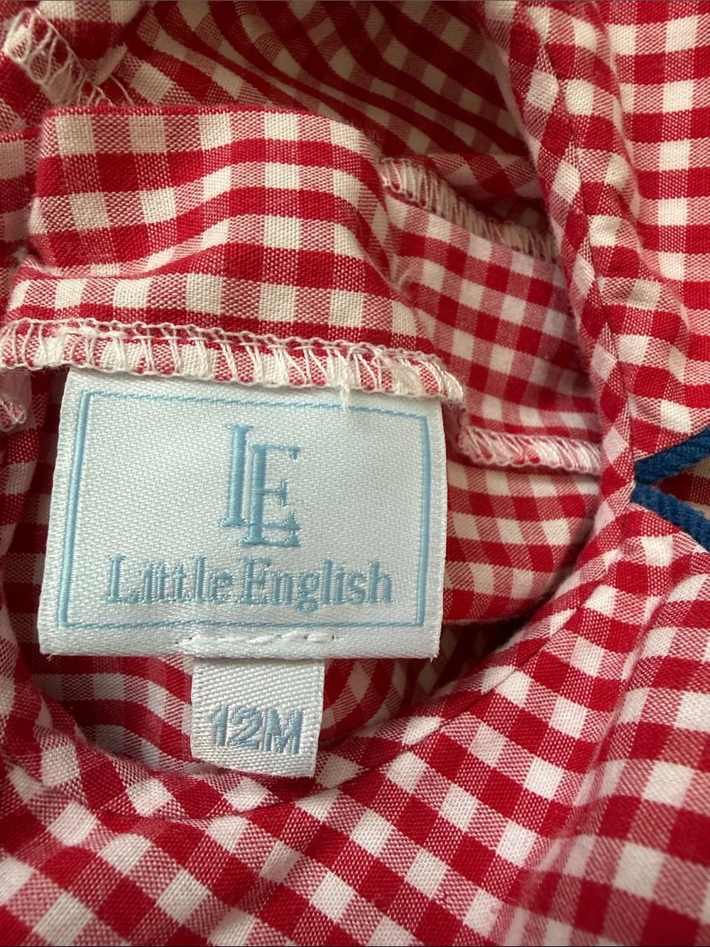 Little English Red Gingham Top with Navy Shorts